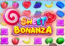 Casino Sweet Bonanza game with colorful candies and fruits.  Nitro Casino Online
